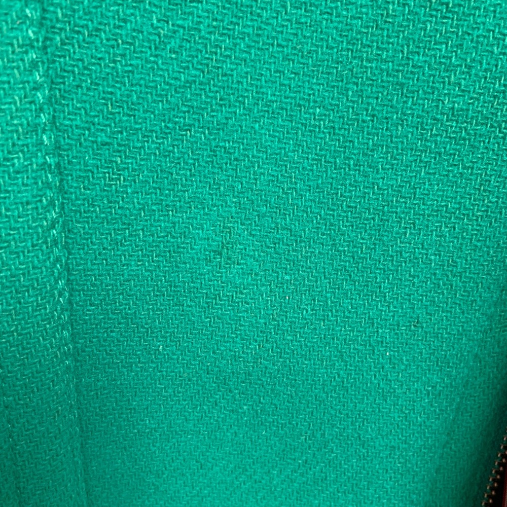 J Crew Women’s Wool Blend Emerald Green Long Two Way Zip Coat Jacket Size 12 - Picture 16 of 16